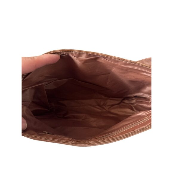 Light Brown Quilted Pocket Shoulder Bag With Adjustable Strap & Zip Closures‎ - Picture 9 of 10